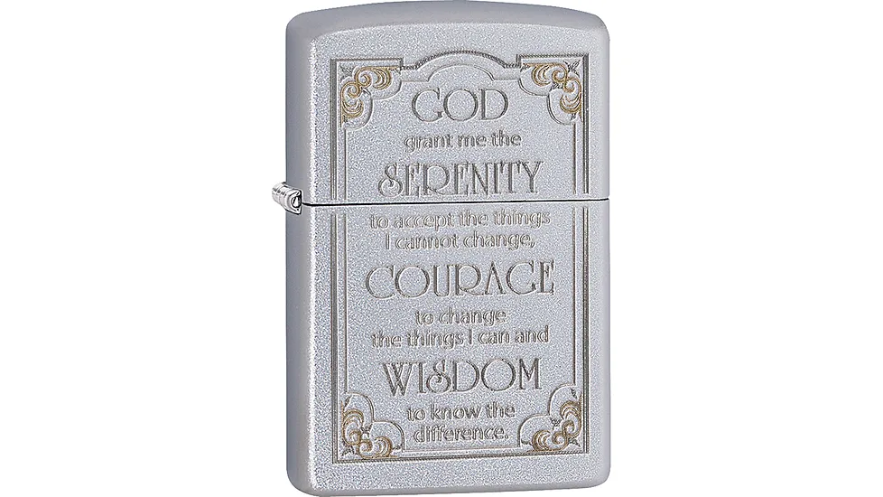 Zippo Serenity Prayer Satin Chrome