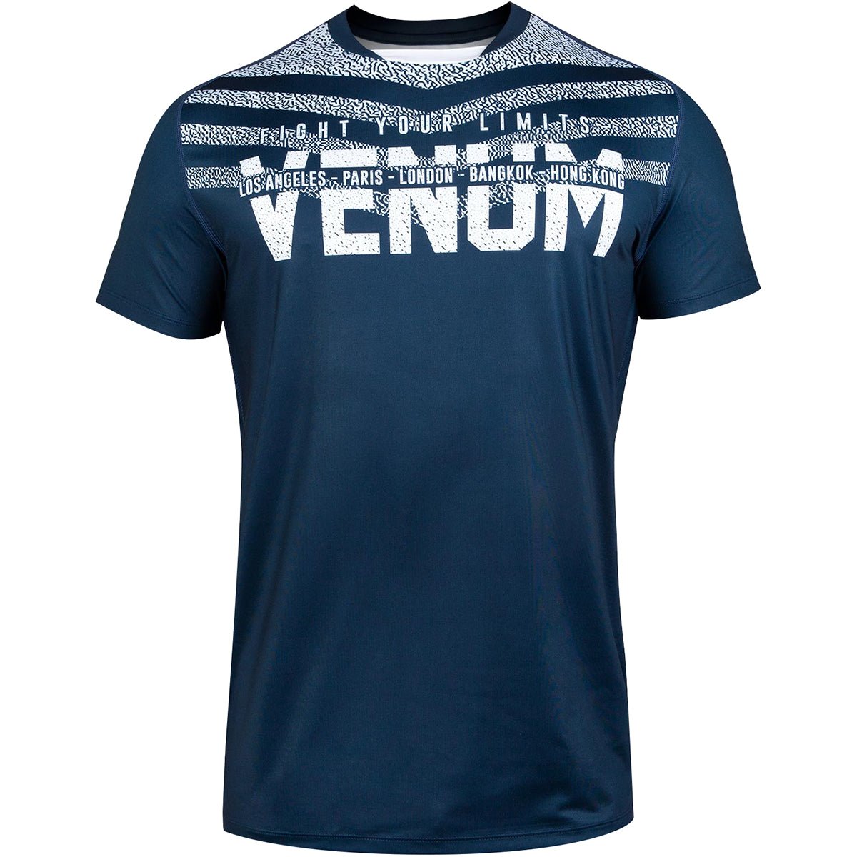 Venum Signature Dry Tech Short Sleeve T-Shirt - Navy Blue/White