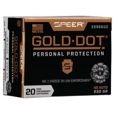Gold Dot 23966GD Personal Protection 45ACP 230 GR JHP 20 Rounds