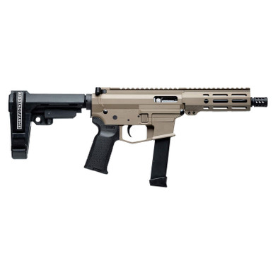 Angstadt Arms UDP-9 AR-15 Pistol 9MM 6" Barrel Flat Dark Earth Finish SBA3 Brace M-LOK Handguard 15rd Glock Mag