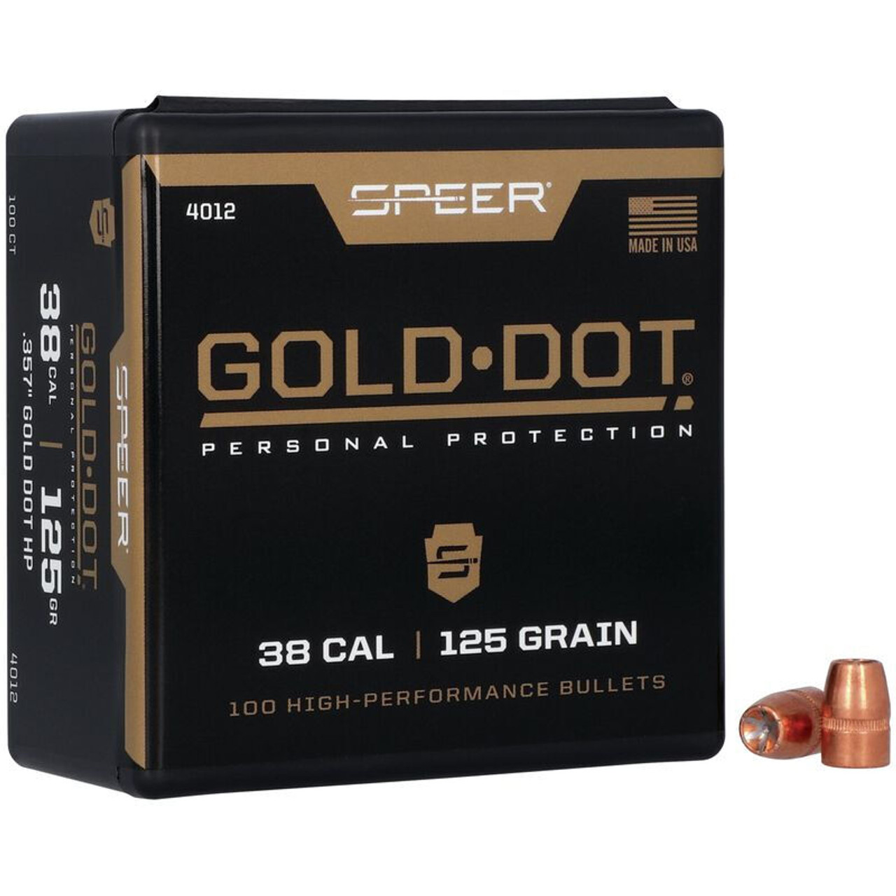 Speer Gold Dot 38 Special/357 Mag 125 Grain .357" GDHP Handgun Bullet (100)