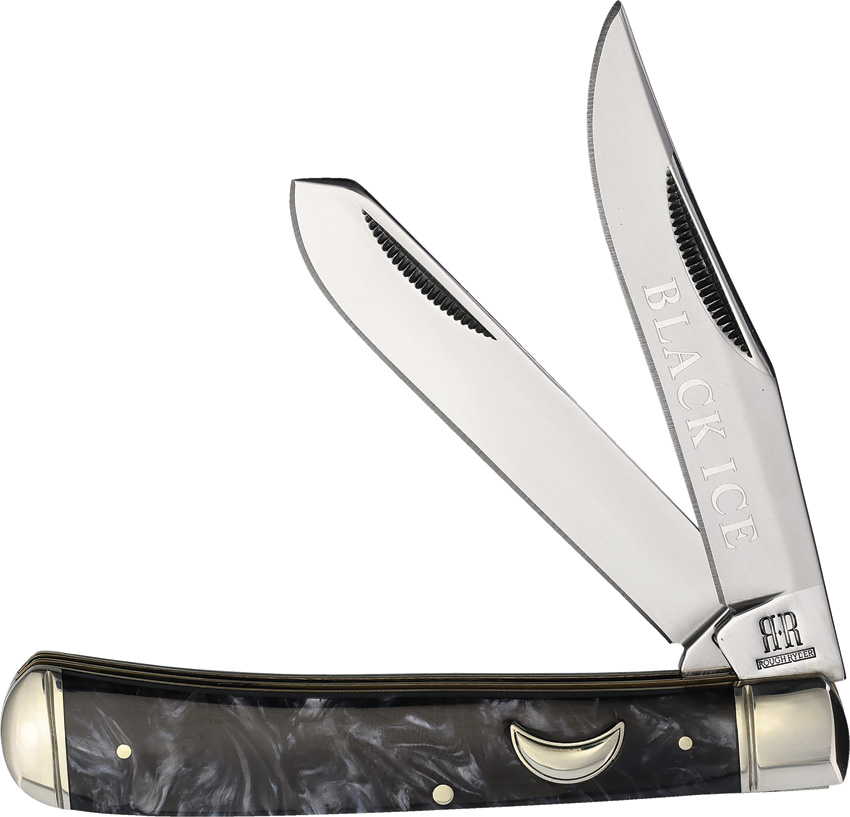 Rough Ryder Black Ice Trapper Pocket Knife - RR2692