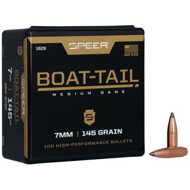 Speer Boat Tail 1628 7mm 145 gr Jacketed Soft Point Boat-tail Bullets-100cnt