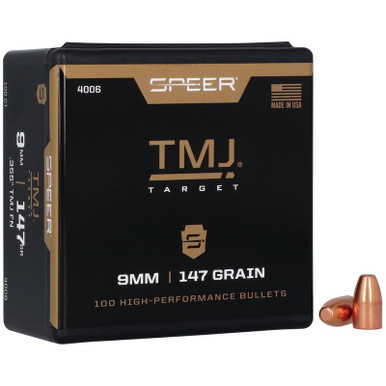 Speer TMJ Handgun 4006 9mm 147 gr Total Metal Jacket Bullets-100cnt