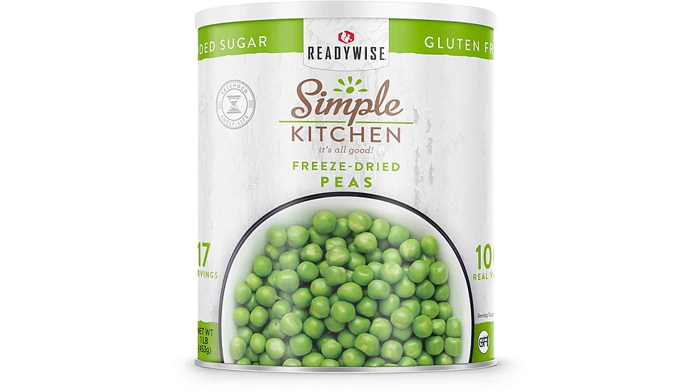 ReadyWise Simple Kitchen Freeze-Dried Peas - 17 Serving Can