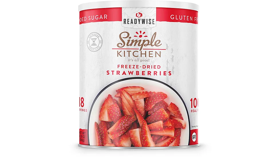 ReadyWise Simple Kitchen Freeze-Dried Sliced Strawberries - 18 Serving Can