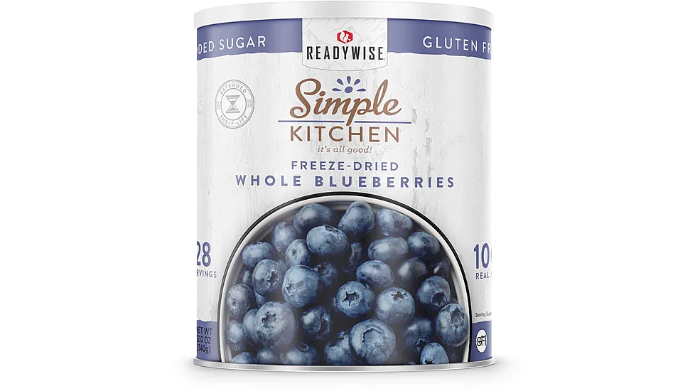 ReadyWise Simple Kitchen Freeze-Dried Whole Blueberries - 28 Serving Can